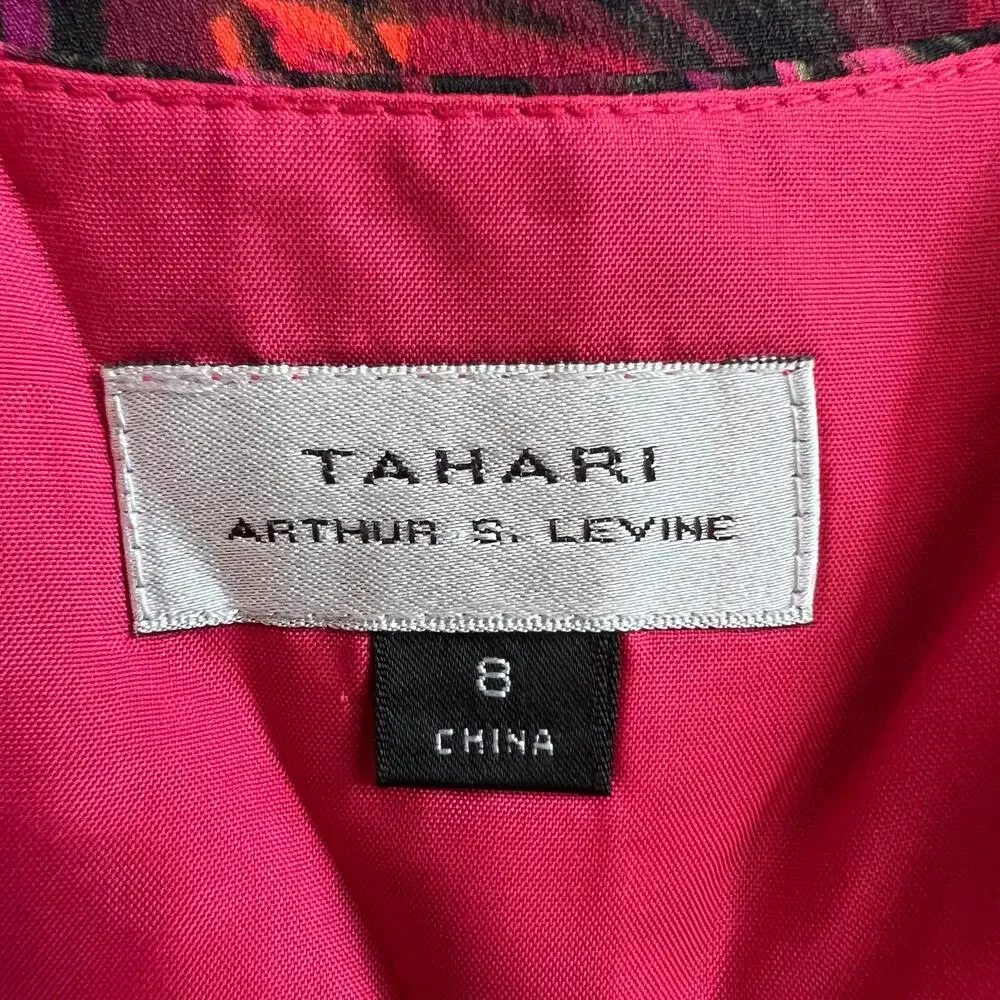 TAHARI ARTHUR S. LEVINE Pink Multicolor Printed Sleeveless Top, US8/M